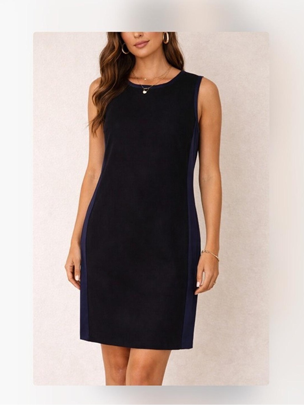 J. Crew Navy and Midnight Side-Panel Shift Dress